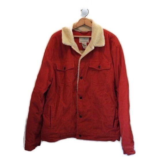 LLBean Men's XL Tall Corduroy Plush Lined Button Front Barn Chore Trucker Jacket - Picture 8 of 8